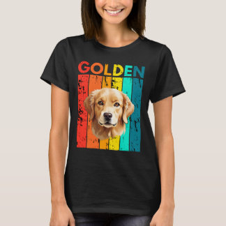 Camiseta Vibrant Golden Retriever Retro Design
