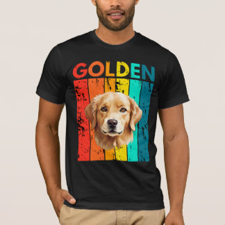 Camiseta Vibrant Golden Retriever Retro Design