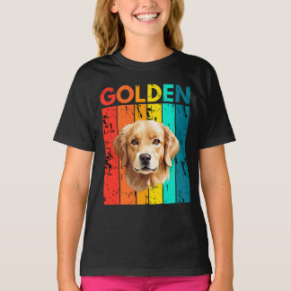 Camiseta Vibrant Golden Retriever Retro Design