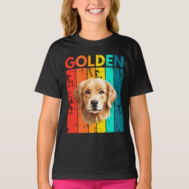 Camiseta Vibrant Golden Retriever Retro Design (Anverso)