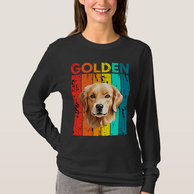 Camiseta Vibrant Golden Retriever Retro Design (Anverso)