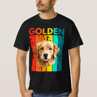 Camiseta Vibrant Golden Retriever Retro Design
