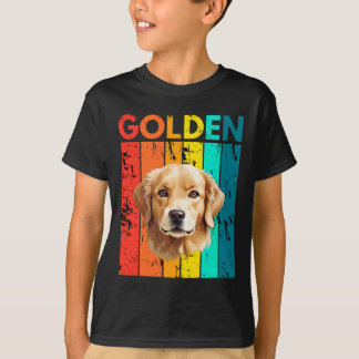 Camiseta Vibrant Golden Retriever Retro Design