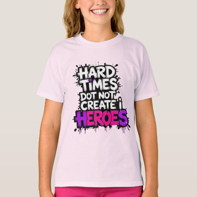 Camiseta Vibrant Gradient Typographical Create Heroes  (Anverso)
