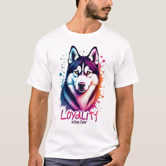 Camiseta Vibrant Husky Dog (Anverso)