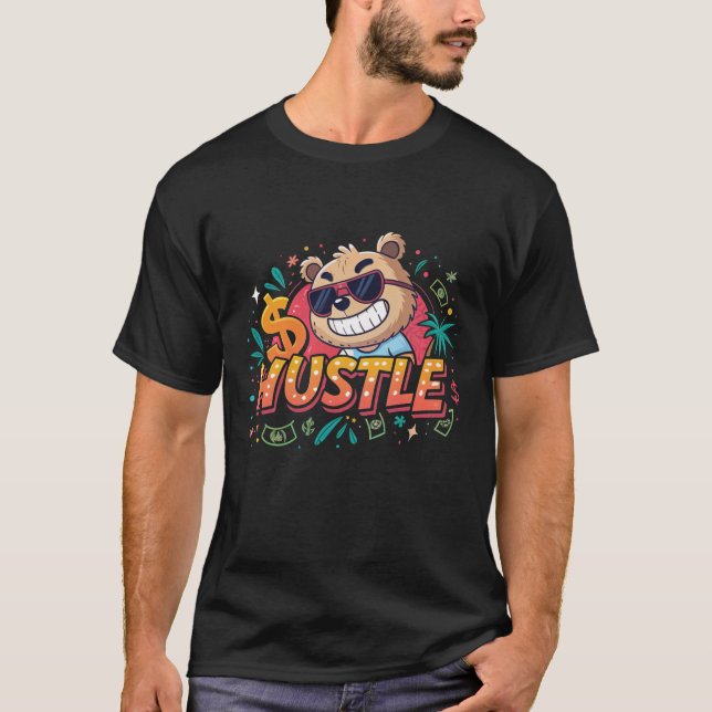 Camiseta Vibrant Hustler Bear Graphic Tee (Anverso)