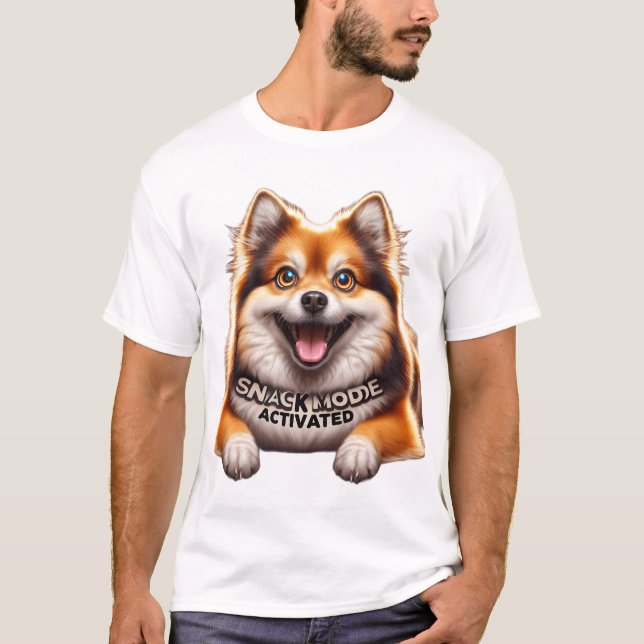Camiseta ​Vibrant Pomeranian Dog Snacking Meme Funny (Anverso)