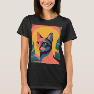 Camiseta Vibrant Pop Art Cat Portrait