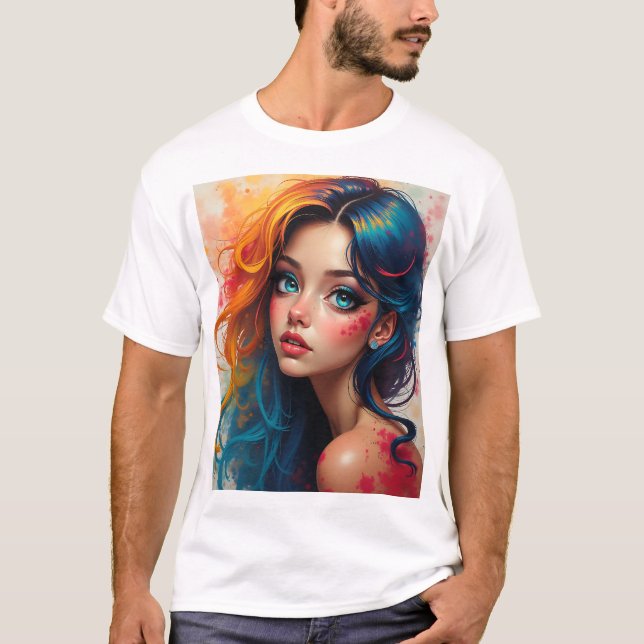 Camiseta Vibrant Pop Art Chaos - Crazy  Graphic T-Shirt (Anverso)