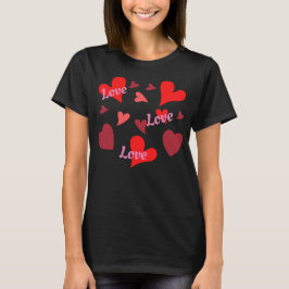 Camiseta Vibrant red hearts background