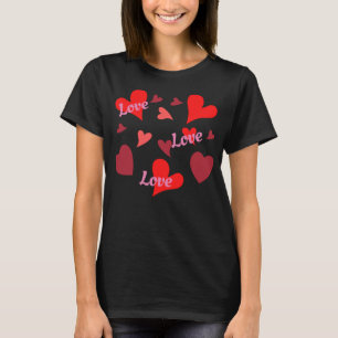 Camiseta Vibrant red hearts background