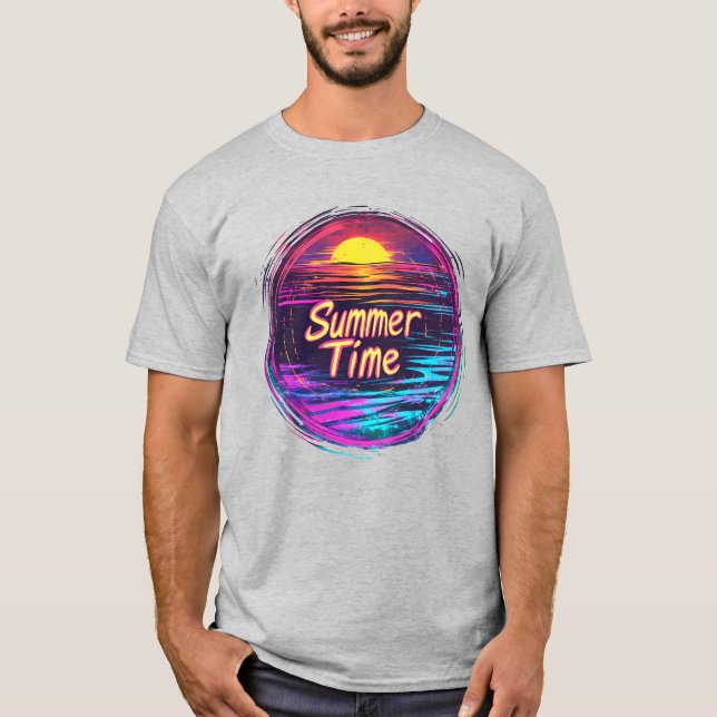 Camiseta Vibrant Retro “Summer Time” Sunset T-Shirt (Anverso)
