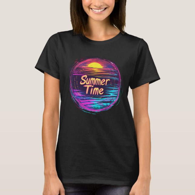 Camiseta Vibrant Retro “Summer Time” Sunset T-Shirt (Anverso)