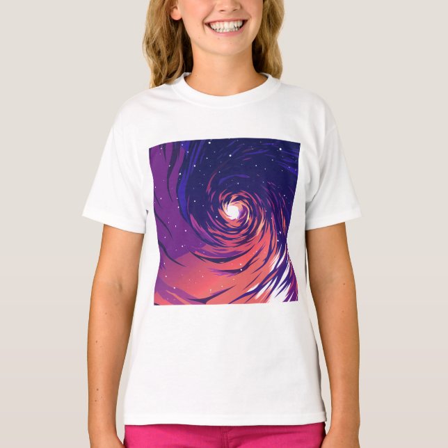 Camiseta Vibrant Swirling Galaxy with Bright Center (Anverso)