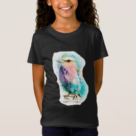 Camiseta Vibrant Watercolor Bird Black Graphic Tee Artistic