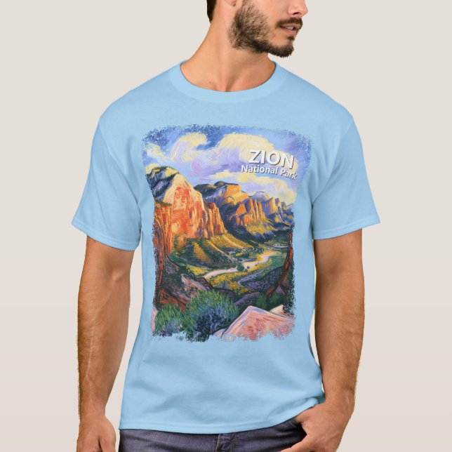 Camiseta Vibrant Zion National Park Angels Landing Artistic (Anverso)