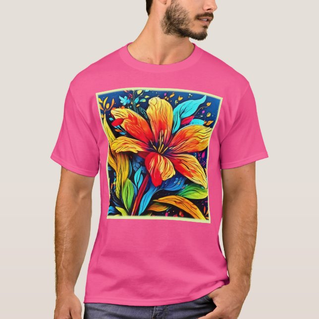 Camiseta Vibrante Abstract Floral Burst (Anverso)