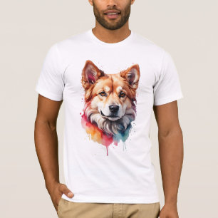 Camiseta Vibrante acuarela Perro Loyal Companion Art