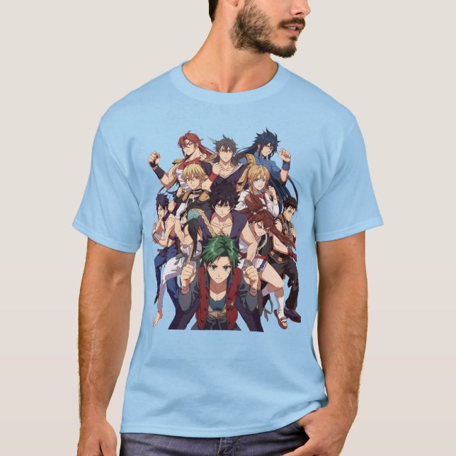 Camiseta Vibrante Anime Heroes Group T-Shirt (Anverso)