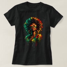 Camiseta Vibrante Arte Callejero Afro Soul con Efecto de Go