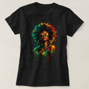 Camiseta Vibrante Arte Callejero Afro Soul con Efecto de Go