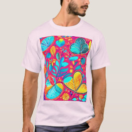 Camiseta Vibrante arte del corazón floral