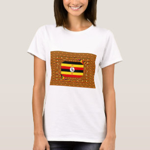 Camiseta Vibrante arte inspirado en la bandera de Uganda