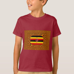 Camiseta Vibrante arte inspirado en la bandera de Uganda