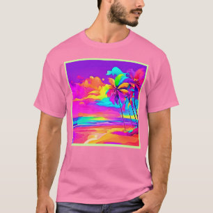Camiseta Vibrante arte tropical de costura