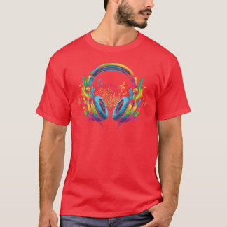 Camiseta Vibrante Auriculares con micrófono Ilustracion ami