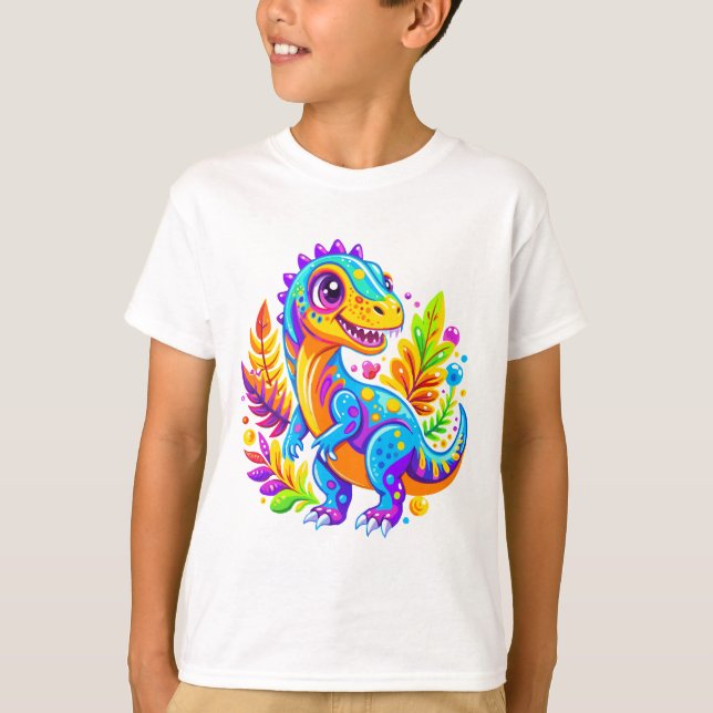 Camiseta Vibrante aventura de la jungla de los dinosaurios (Anverso)