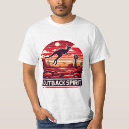 Camiseta Vibrante Canguro Rojo Retro Desierto Outback