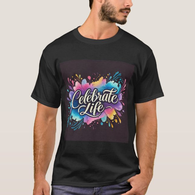 Camiseta Vibrante celebración de color de agua diseño camis (Anverso)