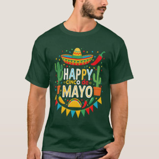 Camiseta Vibrante Cinco de Mayo Fiesta Fiesta mexicana para