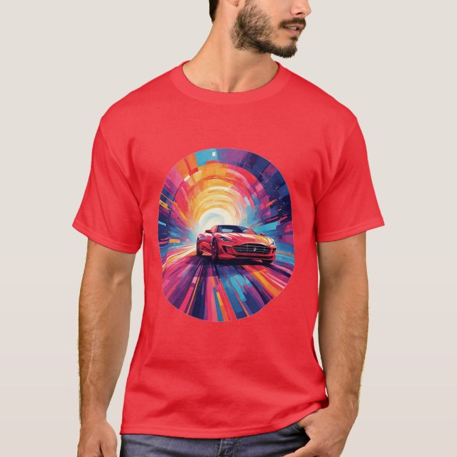 Camiseta Vibrante coche deportivo rojo en un diseño dinámic (Anverso)