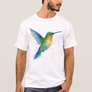 Camiseta Vibrante colibrí acuático en vuelo