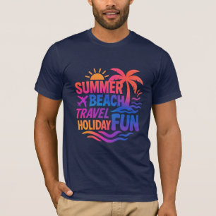 Camiseta Vibrante Collage de tipografía de verano con fósfo