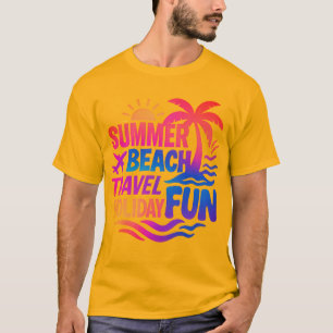 Camiseta Vibrante Collage de tipografía de verano con fósfo