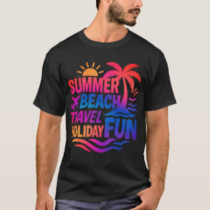 Camiseta Vibrante Collage de tipografía de verano con fósfo