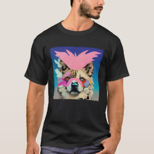 Camiseta Vibrante colorido Perro Gato Tigre León Con Fez