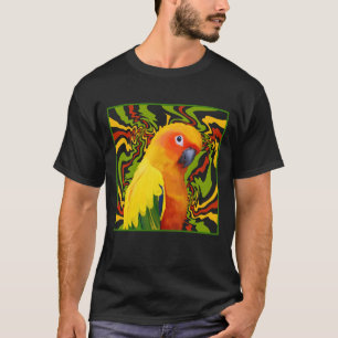 Camiseta Vibrante colorido Sun Conure Parrot