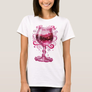 Camiseta Vibrante COPA DE VINO ROSADO de plata Imprimir