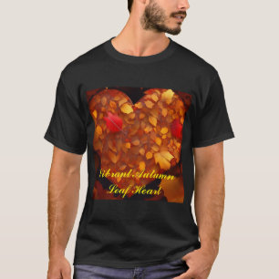 Camiseta Vibrante corazón de hojas otoñales