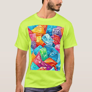 Camiseta Vibrante Crystal Cluster Art