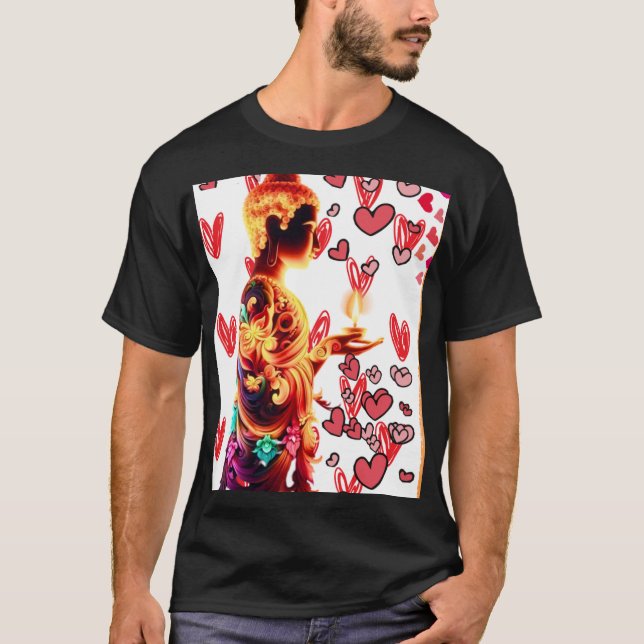 Camiseta 🕊️ ✨ vibrante 🌸 de arte de Buda - Un símbolo de  (Anverso)