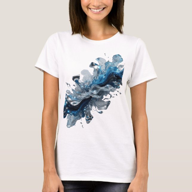 Camiseta Vibrante de Plata con Declaración de FLUJ (Anverso)