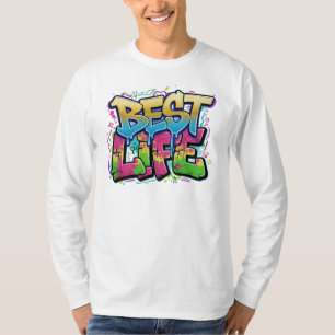 Camiseta Vibrante diseño de arte callejero 'BEST LIFE'