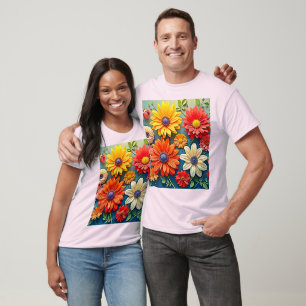 Camiseta Vibrante diseño de fantasía floral
