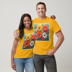Camiseta Vibrante diseño de fantasía floral