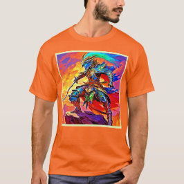 Camiseta Vibrante diseño de héroe de armas